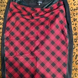 Don’t miss on this one. The Limited leather and plaid pencil skirt